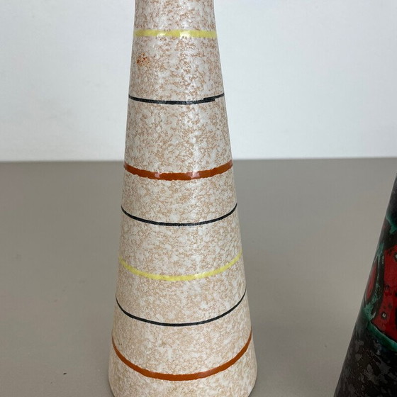Image 1 of Paar Vasen aus Keramik "Multi-Color" von Scheurich, Deutschland 1970er Jahre