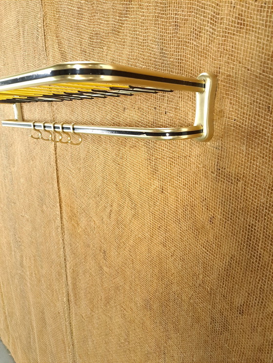 Image 1 of Zug Wandgarderobe Gold Farbe mit Haken und Regal, Nr. 1