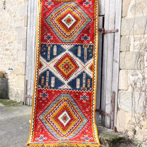 Handgewebter Vintage-Kilim-Teppich -Türkischer Woll-Kilkim- Teppich Läufer-70S