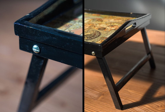 Image 1 of Vintage Frühstückstablett mit klappbaren Beinen - 1980er/1990er Jahre Funktionelles und stilvolles Design