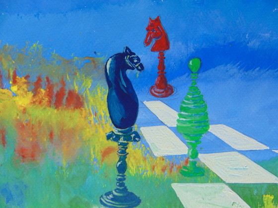 Image 1 of Aad van den Bosch - Schachfiguren im Querformat