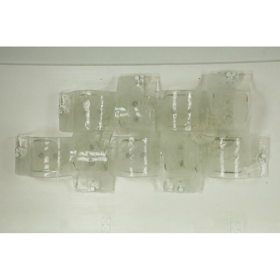 Image 1 of Satz von 9 postmodernen Vintage-Wandlampen aus Pulegoso-Muranoglas, 1970er Jahre