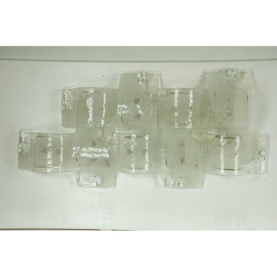Image 1 of Satz von 9 postmodernen Vintage-Wandlampen aus Pulegoso-Muranoglas, 1970er Jahre