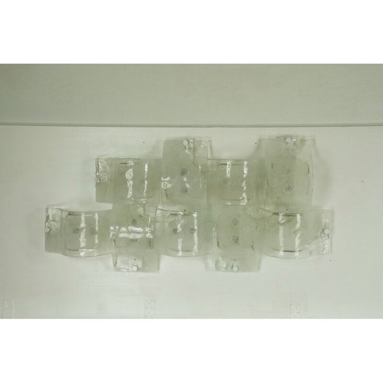 Image 1 of Satz von 9 postmodernen Vintage-Wandlampen aus Pulegoso-Muranoglas, 1970er Jahre