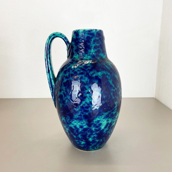 Image 1 of Vintage Keramik Fett Lava mehrfarbige Bodenvase von Scheurich, Deutschland 1970er