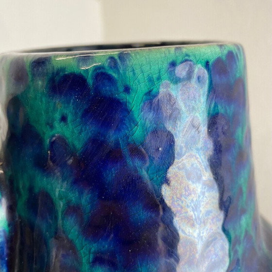 Image 1 of Vintage Keramik Fett Lava mehrfarbige Bodenvase von Scheurich, Deutschland 1970er