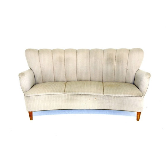 Image 1 of Vintage 3-Sitzer Sofa aus Buchenholz und Stoff, Schweden 1940
