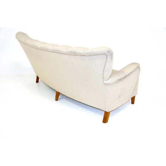 Image 1 of Vintage 3-Sitzer Sofa aus Buchenholz und Stoff, Schweden 1940