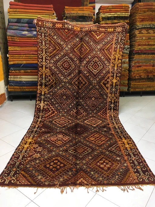 Antiker Berber Zemmour-Teppich 3m76 x 1m90