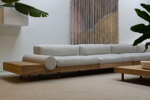 Kasbah Living Divani Sofa mit Couchtisch aus Teakholz