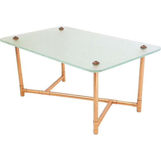 Image 1 of Couchtisch aus Kupfer und Glas, 1950