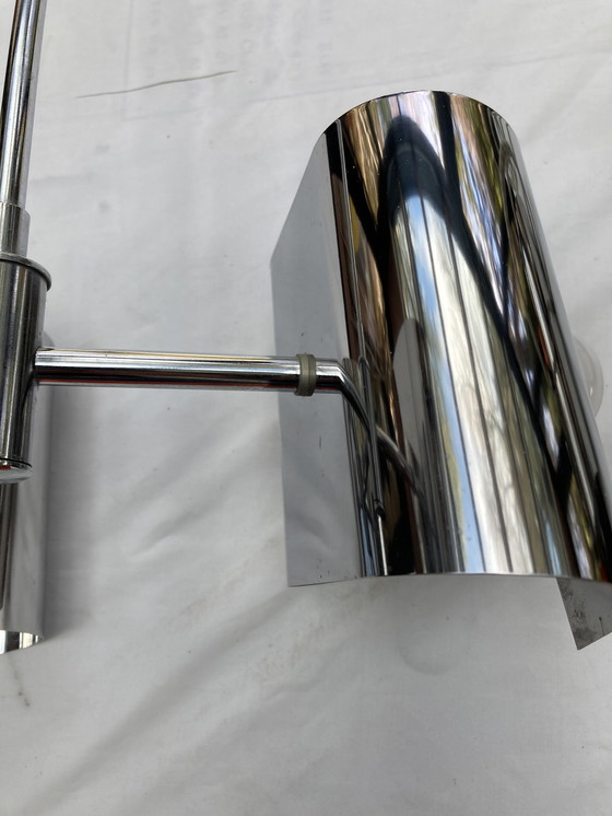 Image 1 of Hängeleuchte Plus Eine Wandleuchte Metall, Verchromt 70er Jahre