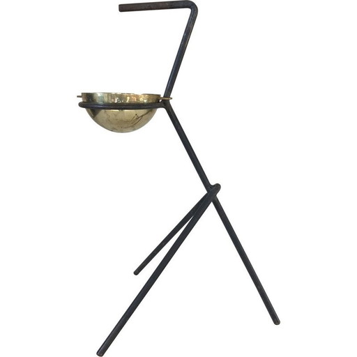 Vintage Aschenbecher, zoomorphische Form, Metall und Messing, 1950