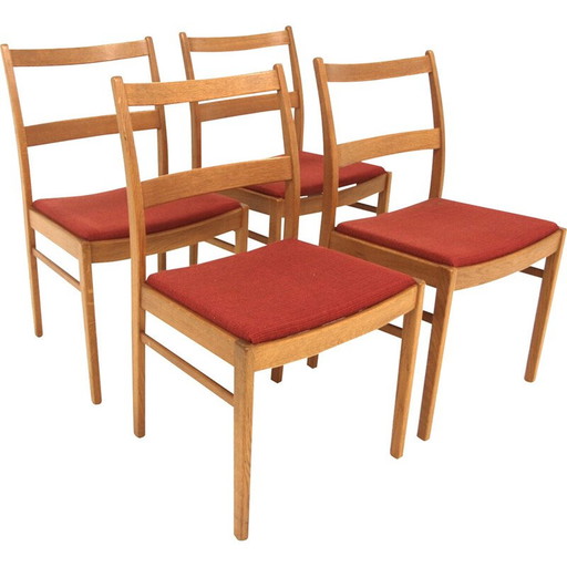 Set aus 4 vintage oak chairs, Sweden 1960