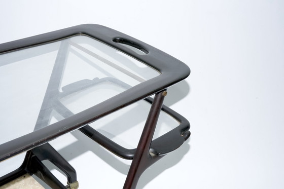 Image 1 of Mid-Century Barwagen aus Holz von Cesare Lacca, Italien, 1950er Jahre