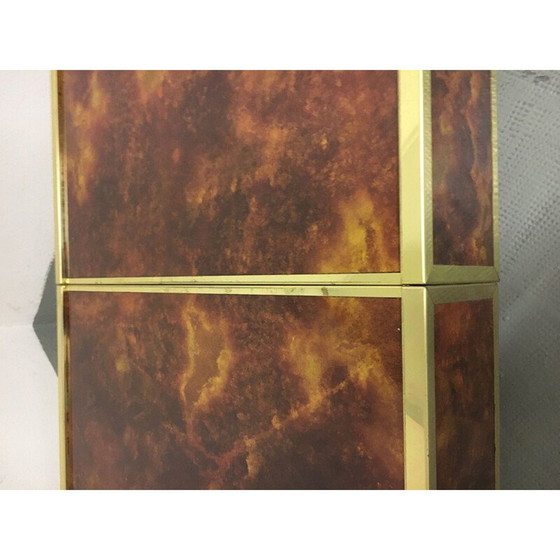 Image 1 of Vintage Couchtisch aus Formica und Messing von Lancel, Frankreich 1970