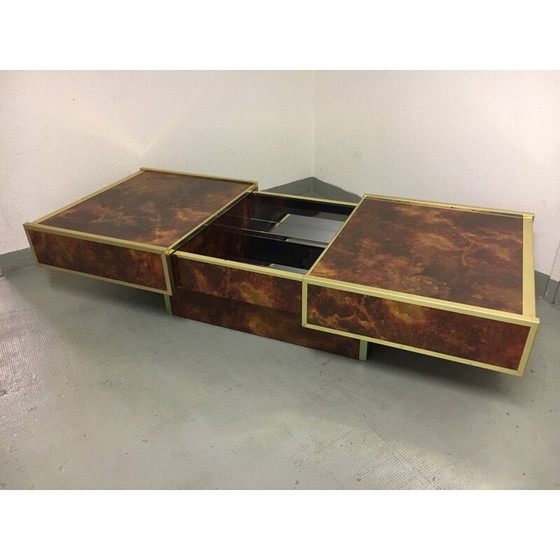 Image 1 of Vintage Couchtisch aus Formica und Messing von Lancel, Frankreich 1970