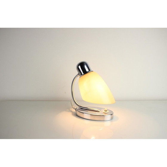 Image 1 of Tischlampe aus Glas und Chrom, Mid Century, Tschechoslowakei 1950er Jahre