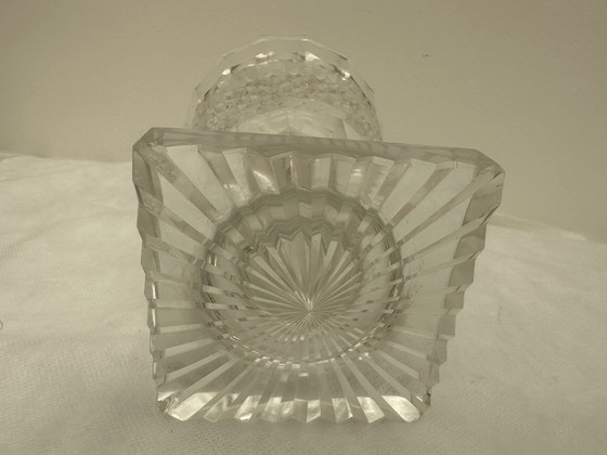 Image 1 of Vase aus zugeschriebenem Baccarat-Kristall Diamantschliff