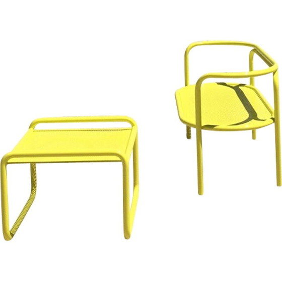 Image 1 of Vintage Locus Solus Couchtisch mit Hocker