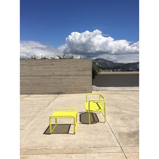 Vintage Locus Solus Couchtisch mit Hocker