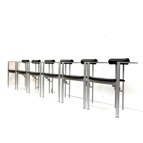 Image 1 of Satz von 6 postmodernen Trix-Sesseln von K.F. Förster für KFF Design, Deutschland, 1980er Jahre