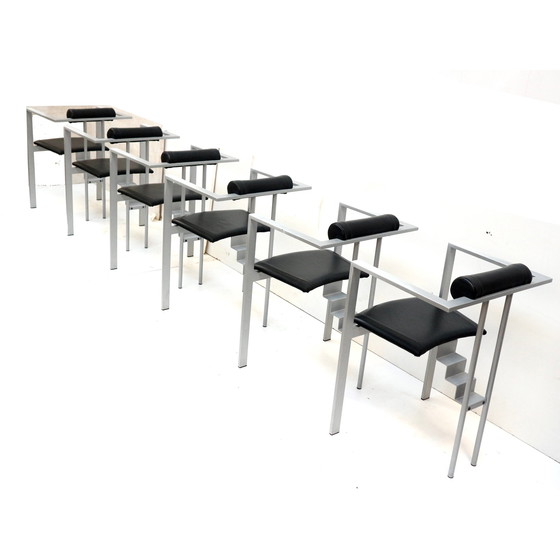 Image 1 of Satz von 6 postmodernen Trix-Sesseln von K.F. Förster für KFF Design, Deutschland, 1980er Jahre