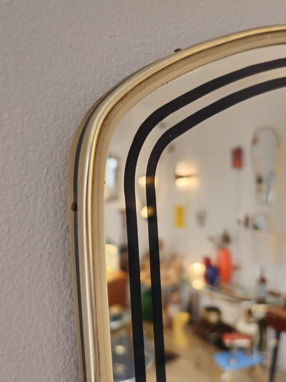 Image 1 of Vintage Organichse Spiegel Wandspiegel Spiegel Spiegel Gold Schwarz