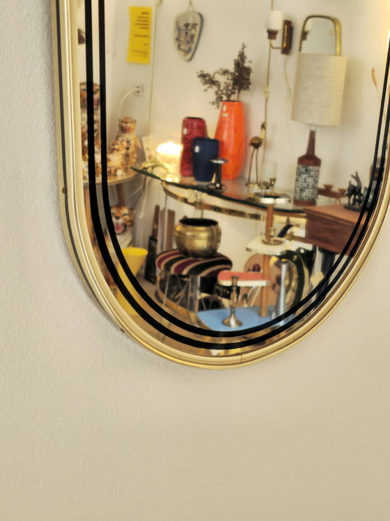 Image 1 of Vintage Organichse Spiegel Wandspiegel Spiegel Spiegel Gold Schwarz