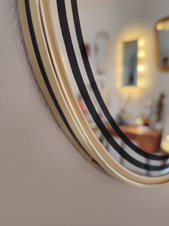 Image 1 of Vintage Organichse Spiegel Wandspiegel Spiegel Spiegel Gold Schwarz