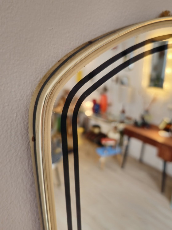 Image 1 of Vintage Organichse Spiegel Wandspiegel Spiegel Spiegel Gold Schwarz