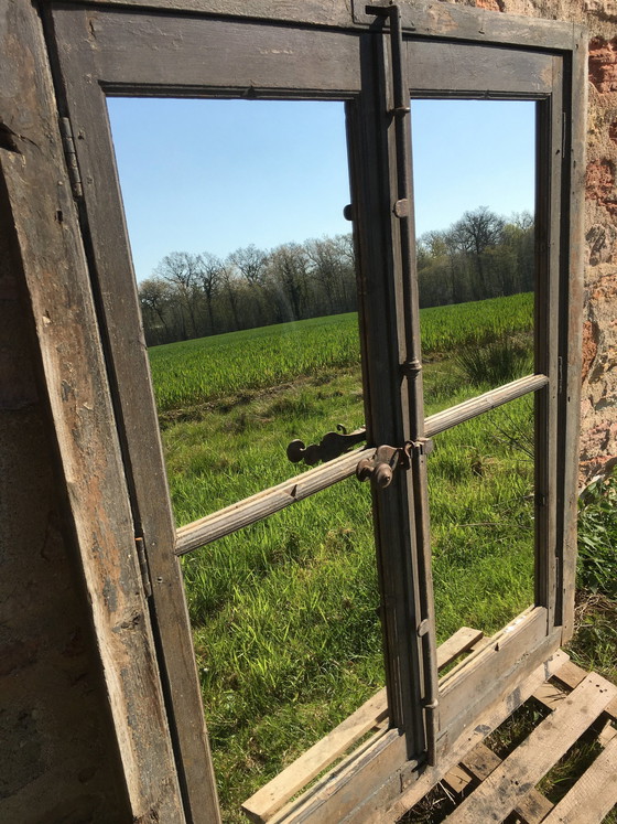 Image 1 of Vintage-Spiegel aus verarbeitetem Eichenholz