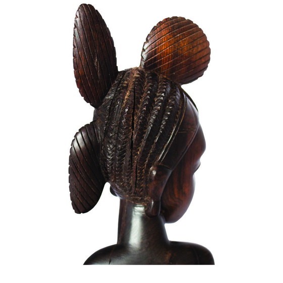 Image 1 of Exquisite Fulani Junge Frauen Ebenholz geschnitzt Skulptur, Guinea, 1960S