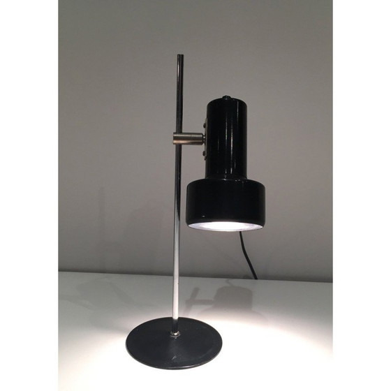 Image 1 of Verstellbare Lampe aus schwarz lackiertem Metall und Chrom, 1970er Jahre