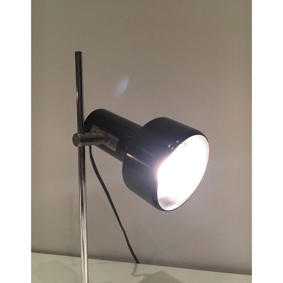 Image 1 of Verstellbare Lampe aus schwarz lackiertem Metall und Chrom, 1970er Jahre