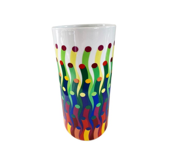 Image 1 of Op Art Vase - Julio Le Parc - Kinetische Kunst - Porzellan - Bernardaud Limoges - 2017