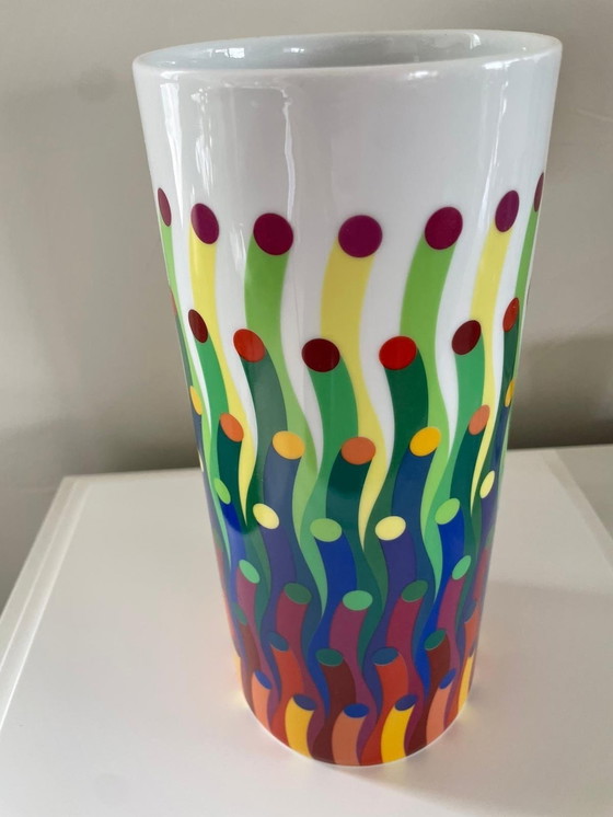 Image 1 of Op Art Vase - Julio Le Parc - Kinetische Kunst - Porzellan - Bernardaud Limoges - 2017