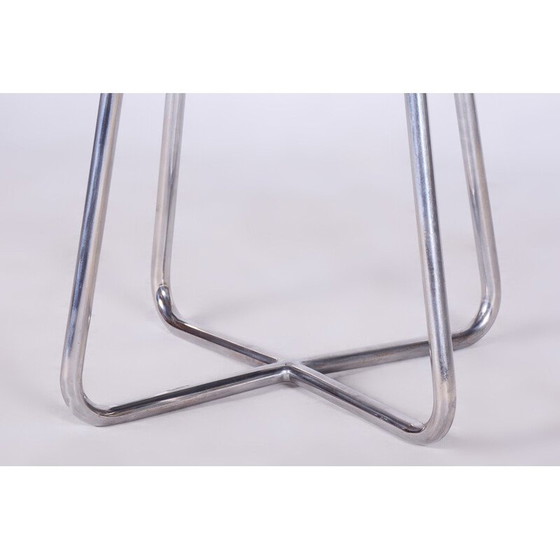 Image 1 of Vintage Bauhaus Hocker schwarz, Tschechien 1930er Jahre