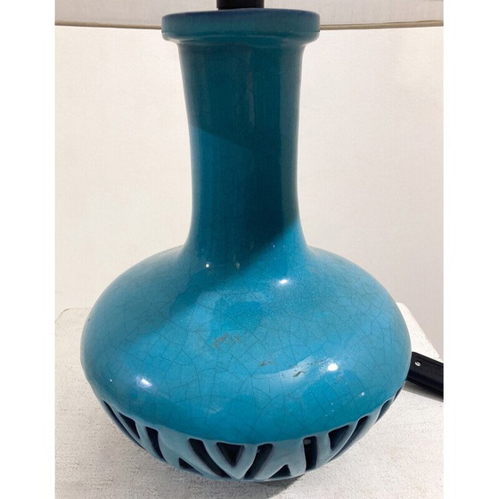 Image 1 of Blaue Vintage-Keramik-Tischlampe