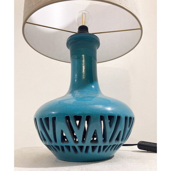 Image 1 of Blaue Vintage-Keramik-Tischlampe