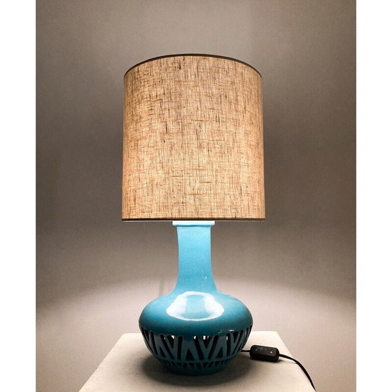 Image 1 of Blaue Vintage-Keramik-Tischlampe