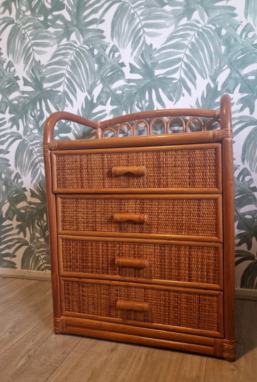 Vintage Rattan Kommode