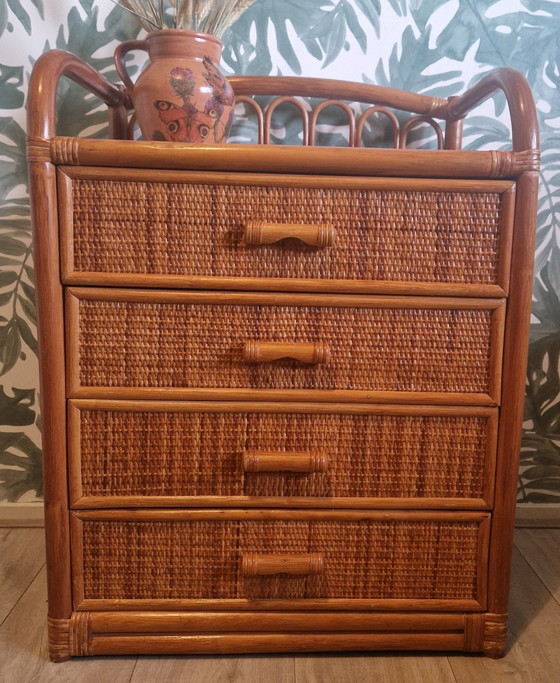 Image 1 of Vintage Rattan Kommode