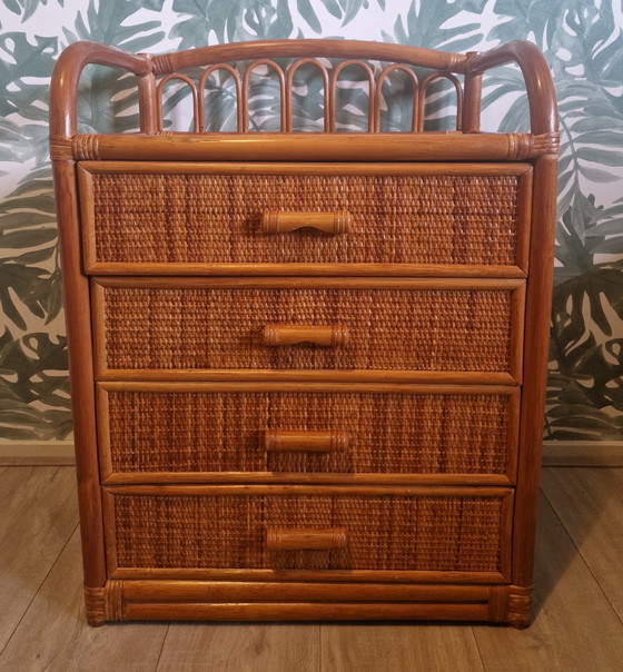 Image 1 of Vintage Rattan Kommode