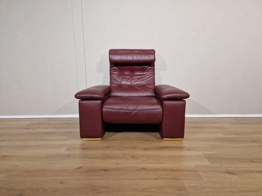 Montel Vintage Sessel Bordeaux Leder Verstellbar