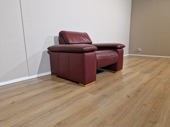Image 1 of Montel Vintage Sessel Bordeaux Leder Verstellbar