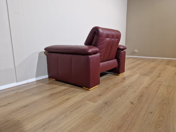 Image 1 of Montel Vintage Sessel Bordeaux Leder Verstellbar