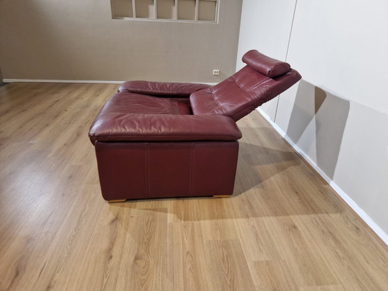 Image 1 of Montel Vintage Sessel Bordeaux Leder Verstellbar