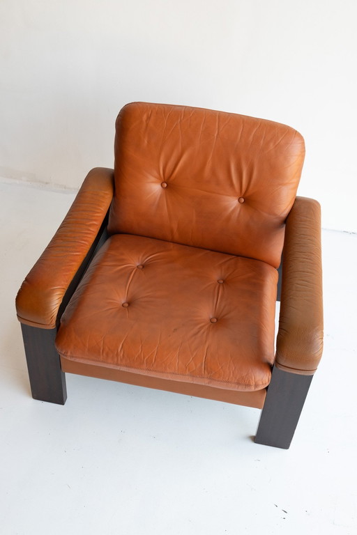 Dänischer Cognac Leder Sessel 1970er