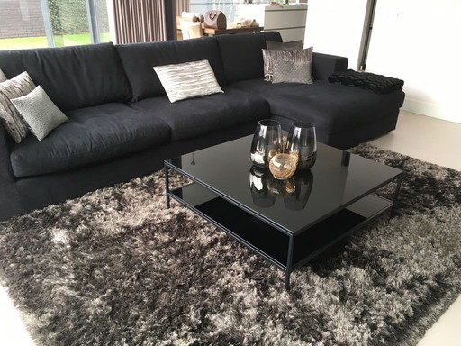 Couchtisch Modern Schwarz Metall Mit Glas